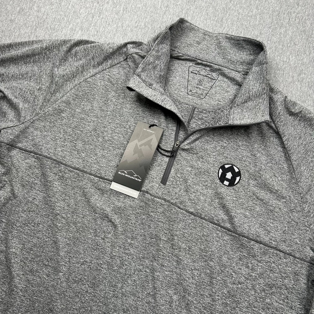 Sun Mountain Thermal Second Layer 1/4 Zip Mens XL Gray Long Sleeve Logo NEW